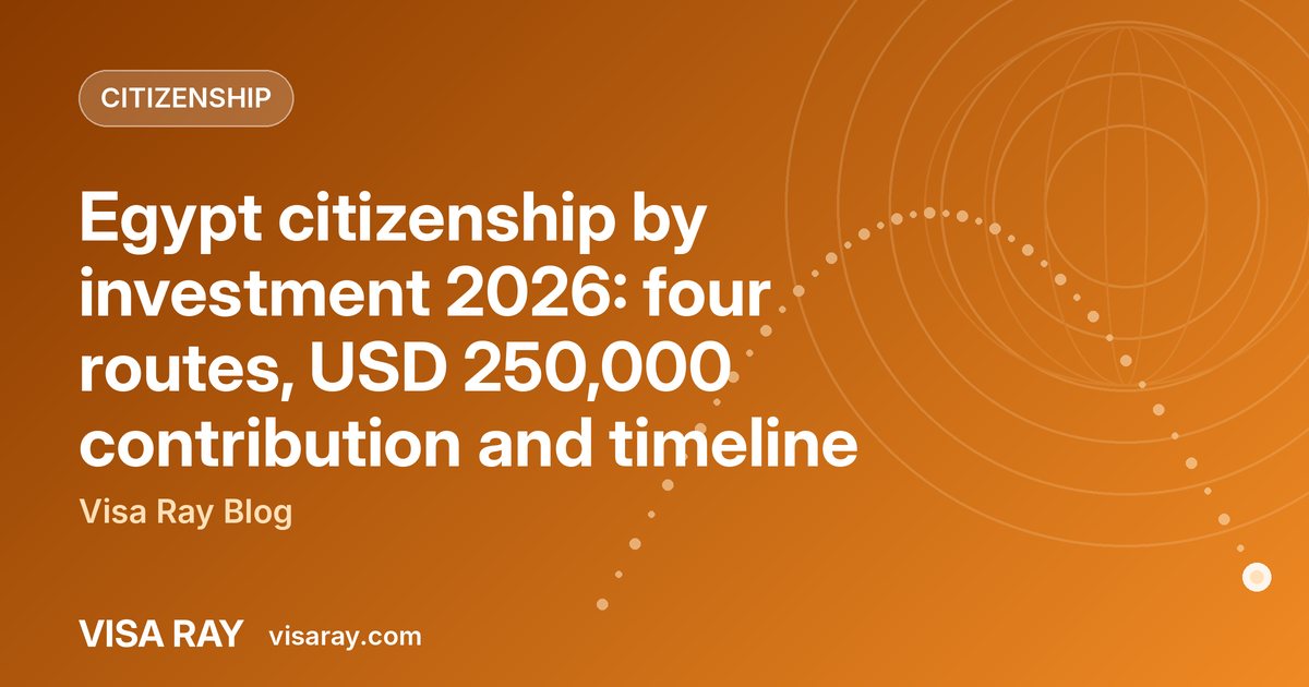 Egypt citizenship by investment 2026: four routes, USD 250,000 contribution and timeline