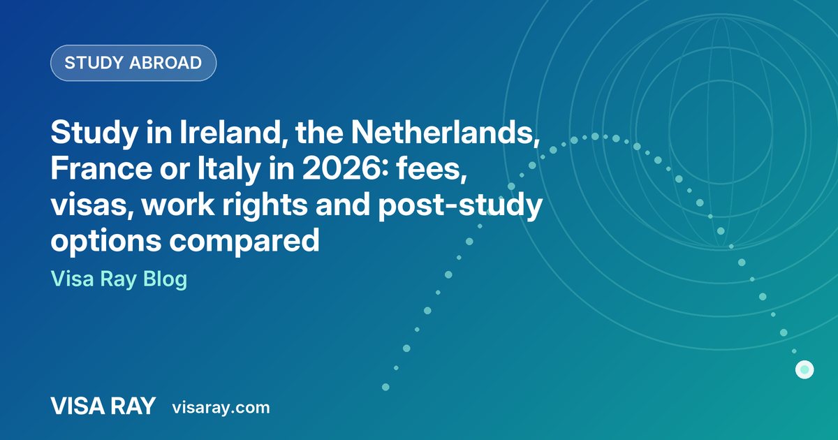Study in Ireland, the Netherlands, France or Italy in 2026: fees, visas, work rights and post-study options compared